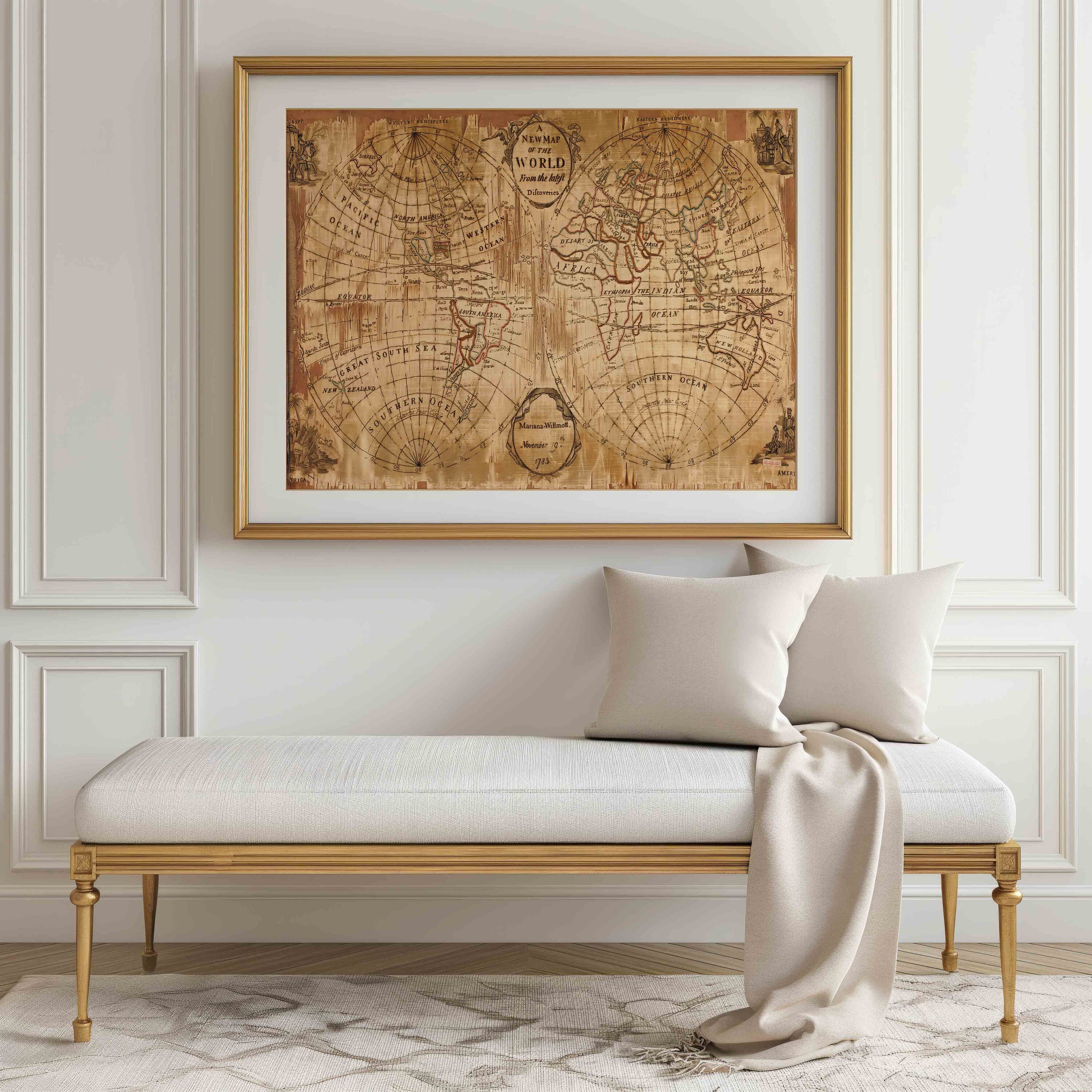 World Map PRINTABLE Art Downloadable Map Art Vintage Historical Wall ...