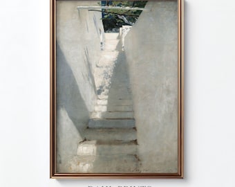 カプリ島の階段 - ジョン・シンガー・サージェントの手描き油絵複製