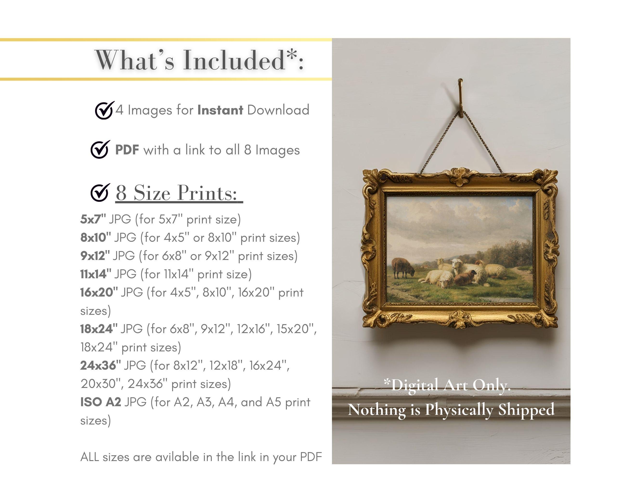 Vintage Sheep Landscape PRINTABLE: English Country Nursery Wall Art ...