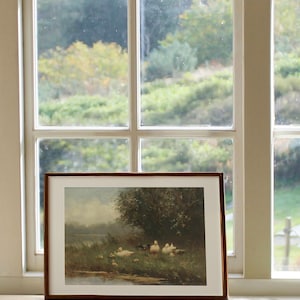 Vintage Duck Art Print: Spring Landscape Painting, Rustic Farmhouse Wall Decor PRINTABLE, Country Baby Ducks Artwork (Digital Download) image 9
