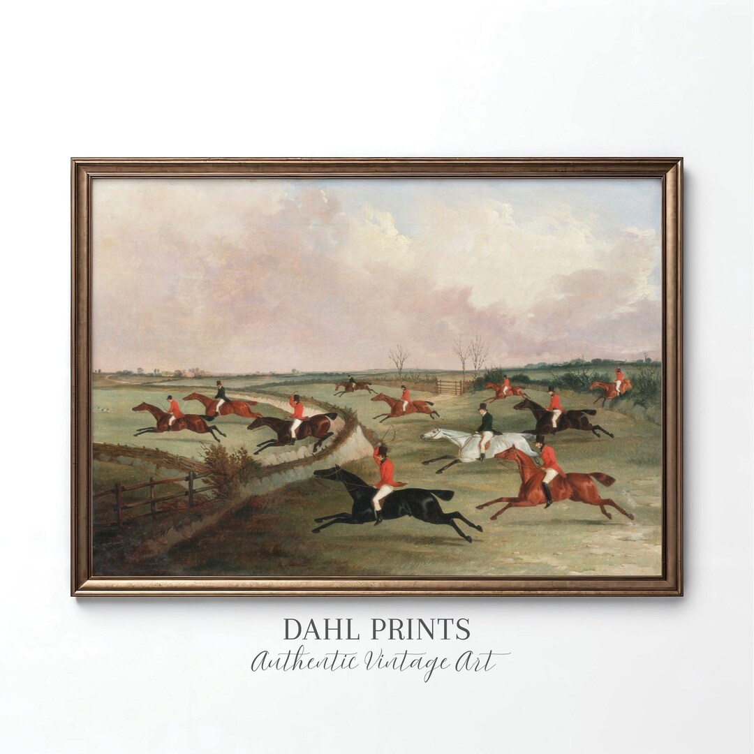 Vintage Fox Hunting PRINTABLE: English Country Club Equestrian Wall ...