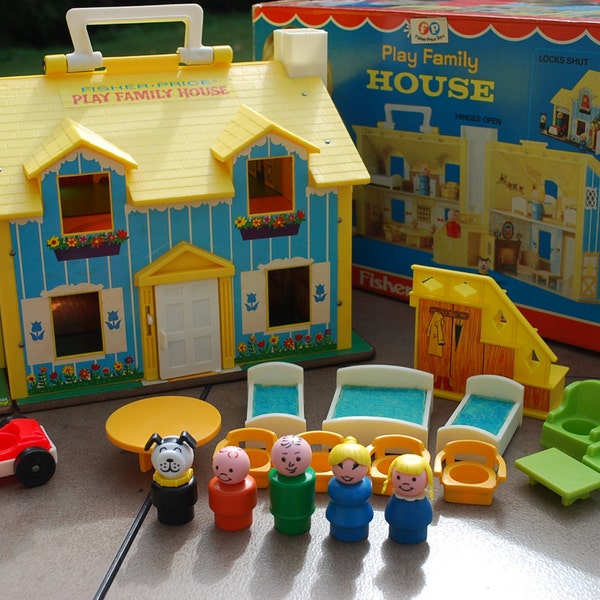 Fisher Price Little People Play Family House 952, 1969, 100% Complete, Original Box