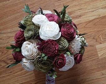 Sola Wood Flower, Earthy colors, Burgundy Bouquet, Sola Bouquet, Woodem Bouquet, Rose Bouquet, Wedding Flowers, Everlasting Bouquet