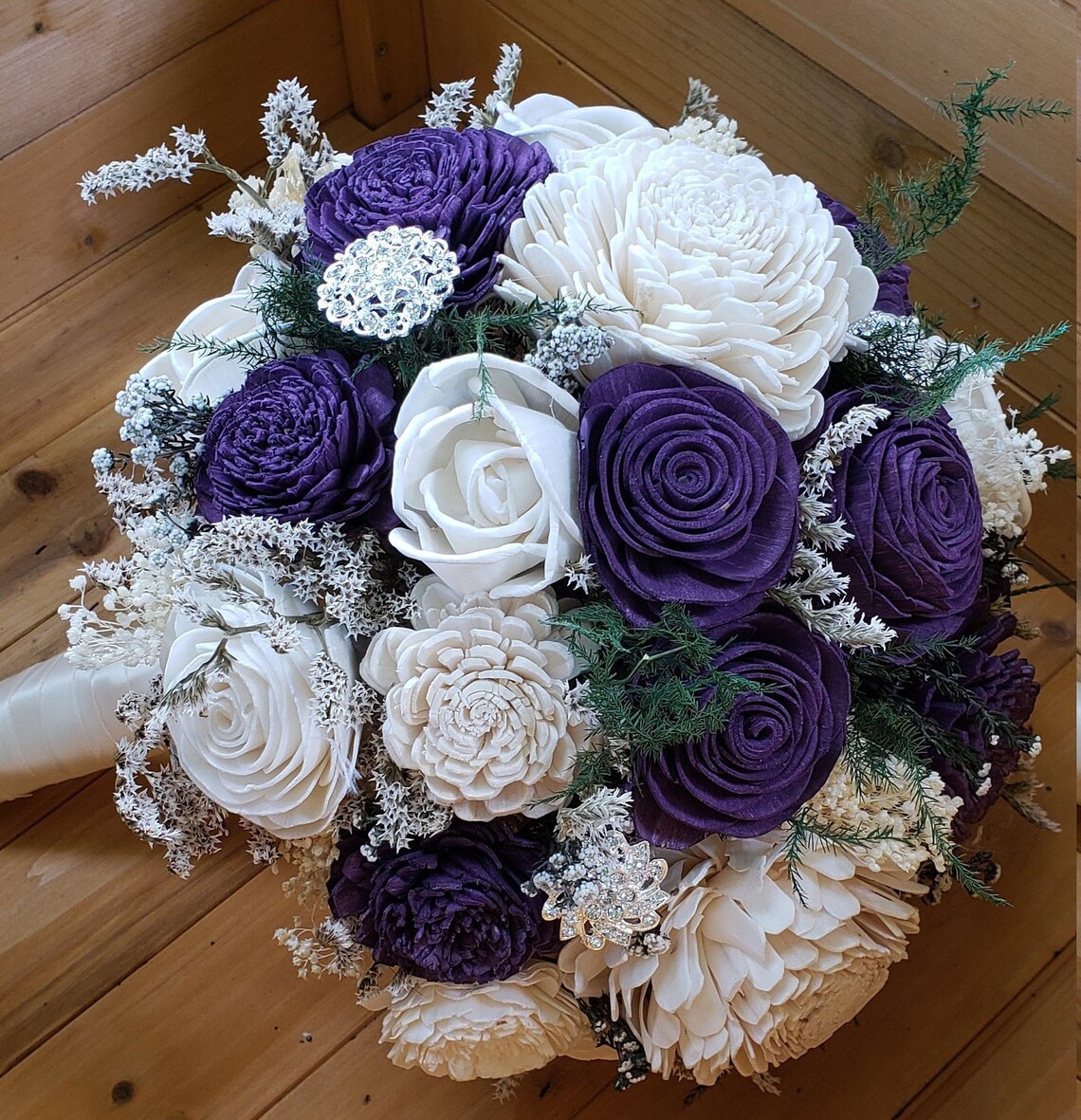 Dark Purple Sola Wood Flower Bouquet Plum Wooden Bouquet - Etsy Canada