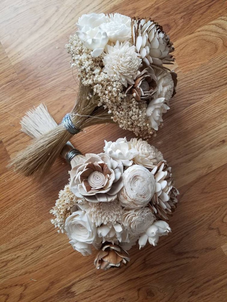 Ready to ship sola wood flower bouquet with natural raw ivory | Etsy