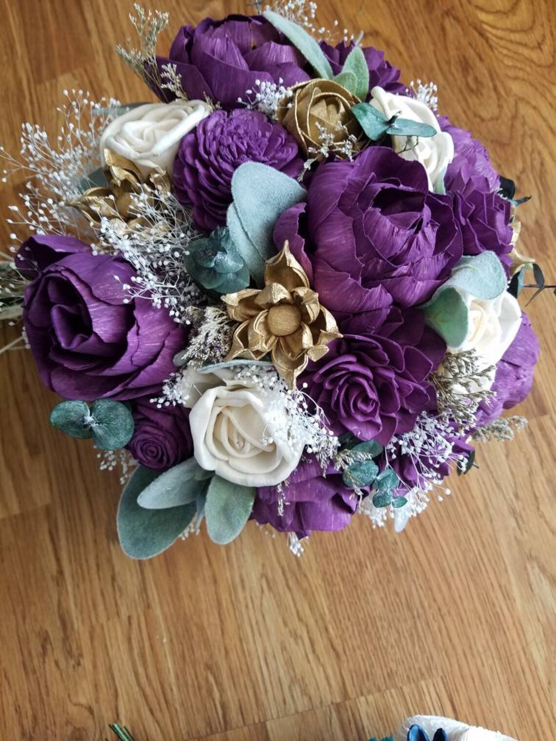 Sola Flower Bouquet Purple Bouquet Eggplant Purple Flowers Etsy