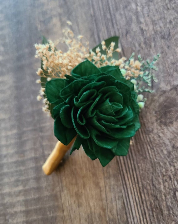 boutonniere for green dress Emerald Prom Flowers Green Mother's Corsage Hunter Green Corsage for Wedding Hunter Corsage Emerald Boutonniere Hunter Green Prom Flowers