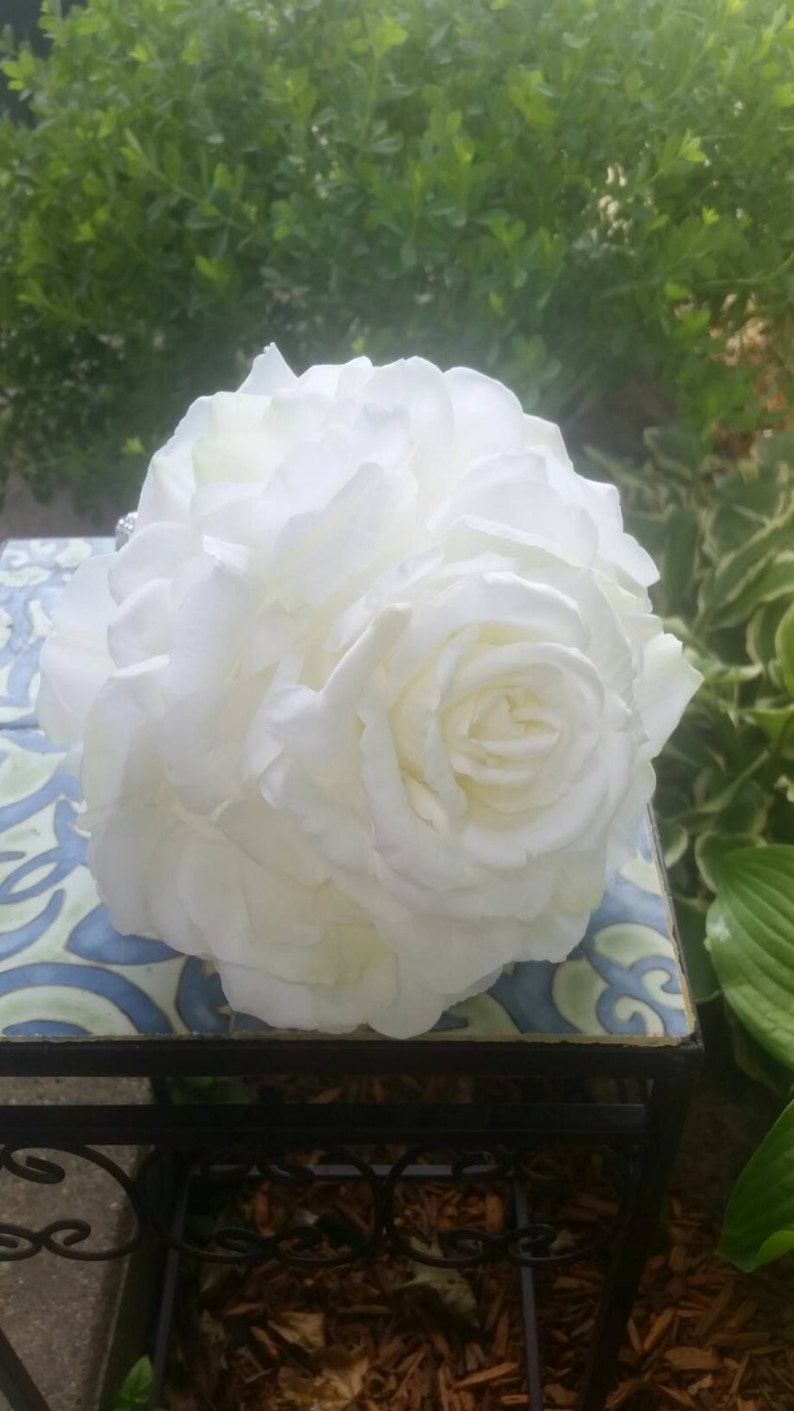 Huge Single Rose Wedding Party Bridal Flowers Faux Rose Prom Accessory Glamelia Bouquet Composite Bouquet Bridesmaid Flower Rose