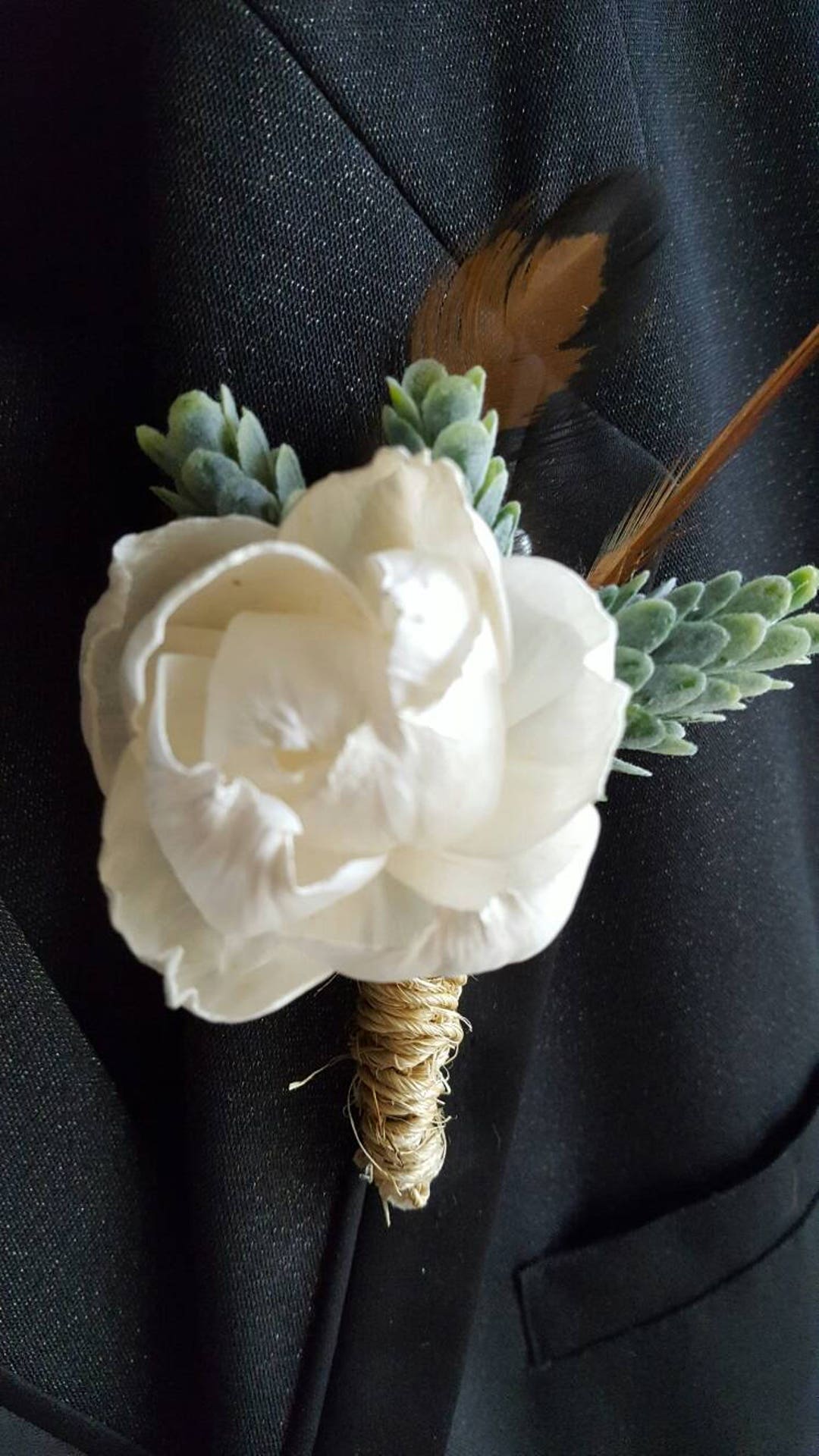 Sola Boutonniere Bohemian Boutonniere Succulent Boutonniere Etsy