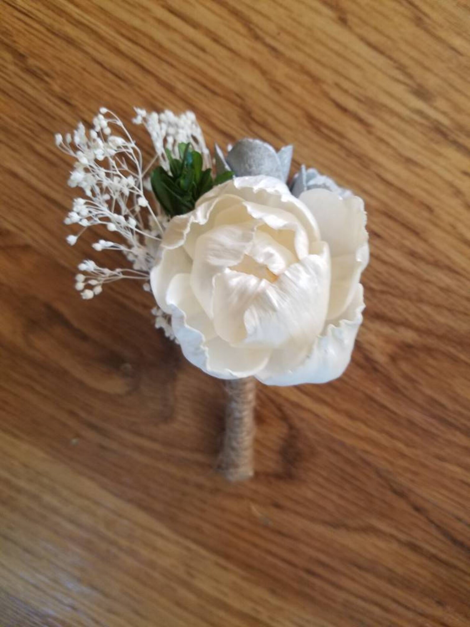 Sola Boutonniere Wood Boutonniere Peony Boutonniere Groom Etsy