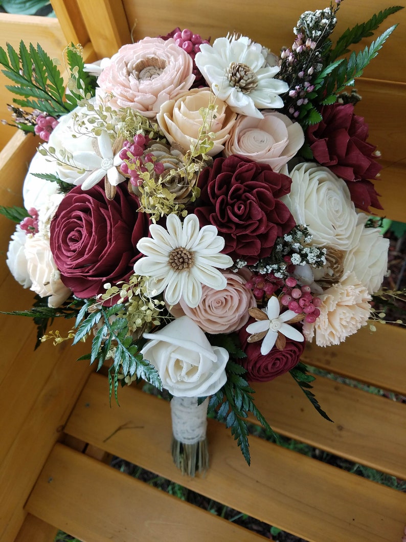 Burgundy and Blush Fall Sunflower Sola Flower Bouquet