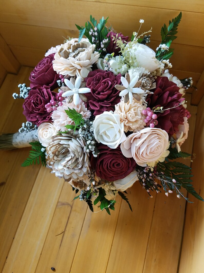 Burgundy and Blush Fall Sunflower Sola Flower Bouquet