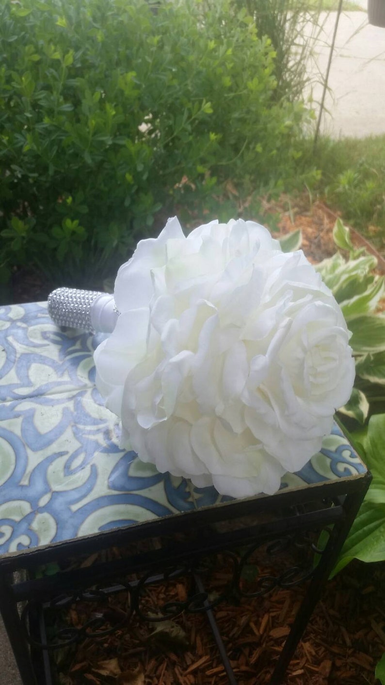 Huge Single Rose Wedding Party Bridal Flowers Faux Rose Prom Accessory Glamelia Bouquet Composite Bouquet Bridesmaid Flower Rose