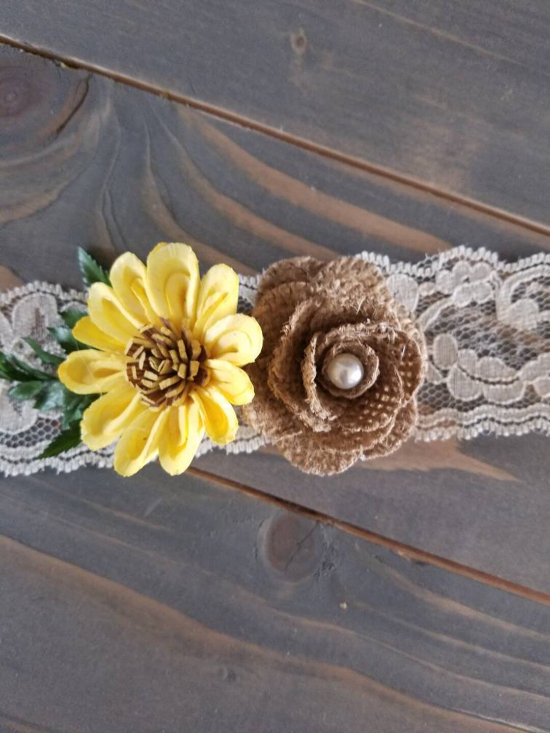 Sunflower Wrist Corsage, Gerbera Daisy, Sola Daisy, Sola Wood Flower