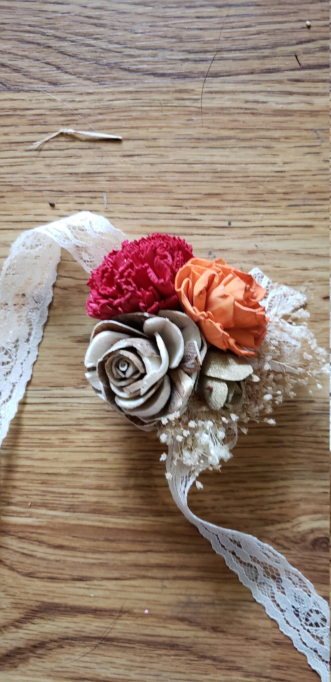 Fall Wrist Corsage Sola Wood Flower Corsage Mom Corsage Etsy