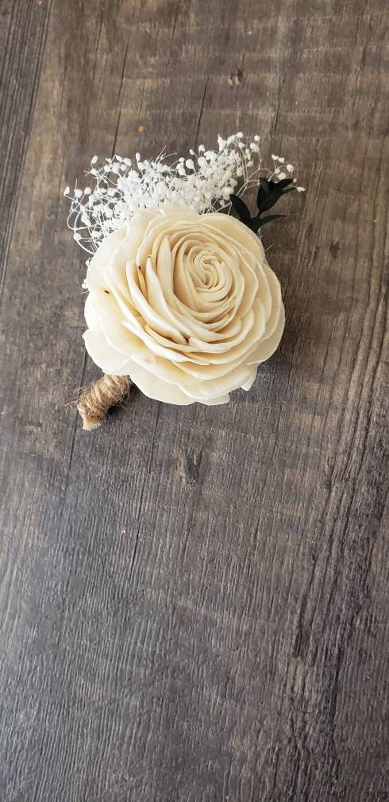 Rustic Rose Boutonniere Sola Wood Flower Boutonniere Etsy