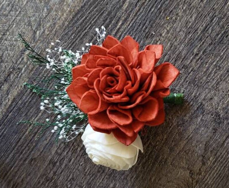 Orange Sola Boutonniere Wedding Boutonniere Sola Wood Etsy