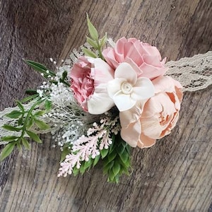 Sola flower corsage,  wrist corsage,  pink flowers,  wedding flowers