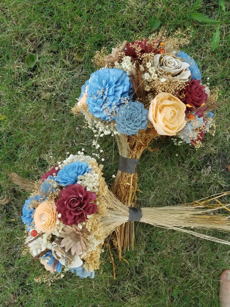 Autumn flower bouquet sola wood bouquet wooden bouquet fall Etsy