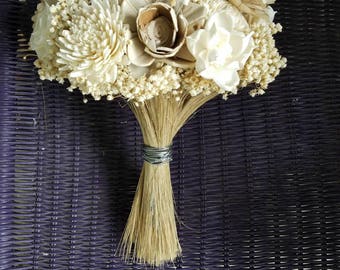 Wooden bouquet,  sola wood bouquet,  sola flower arrangement,  natural flower,  dried flower bouquet,  rustic bouquet,  Mother's Day gift