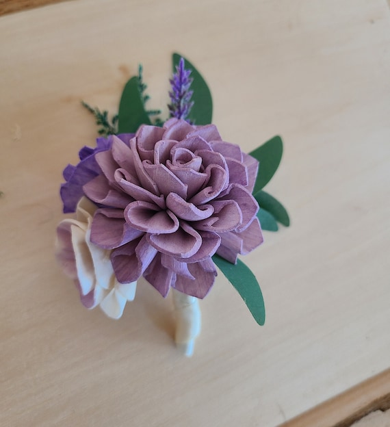 AUEAR, Set di 2 corpetto rosa da damigella d'onore da polso e fiore all'occhiello per feste, matrimoni
