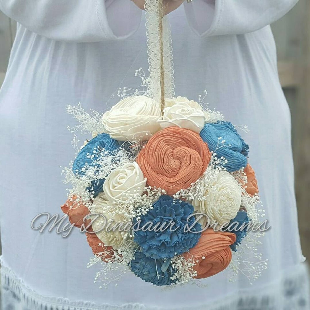 Kissing Ball, Flower Girl, Sola Flower Ball, Wooden Flower Decor