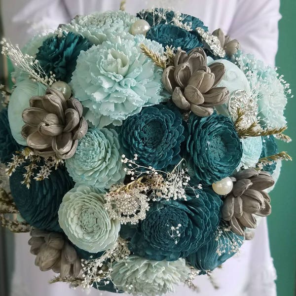 Teal Bouquet - Etsy