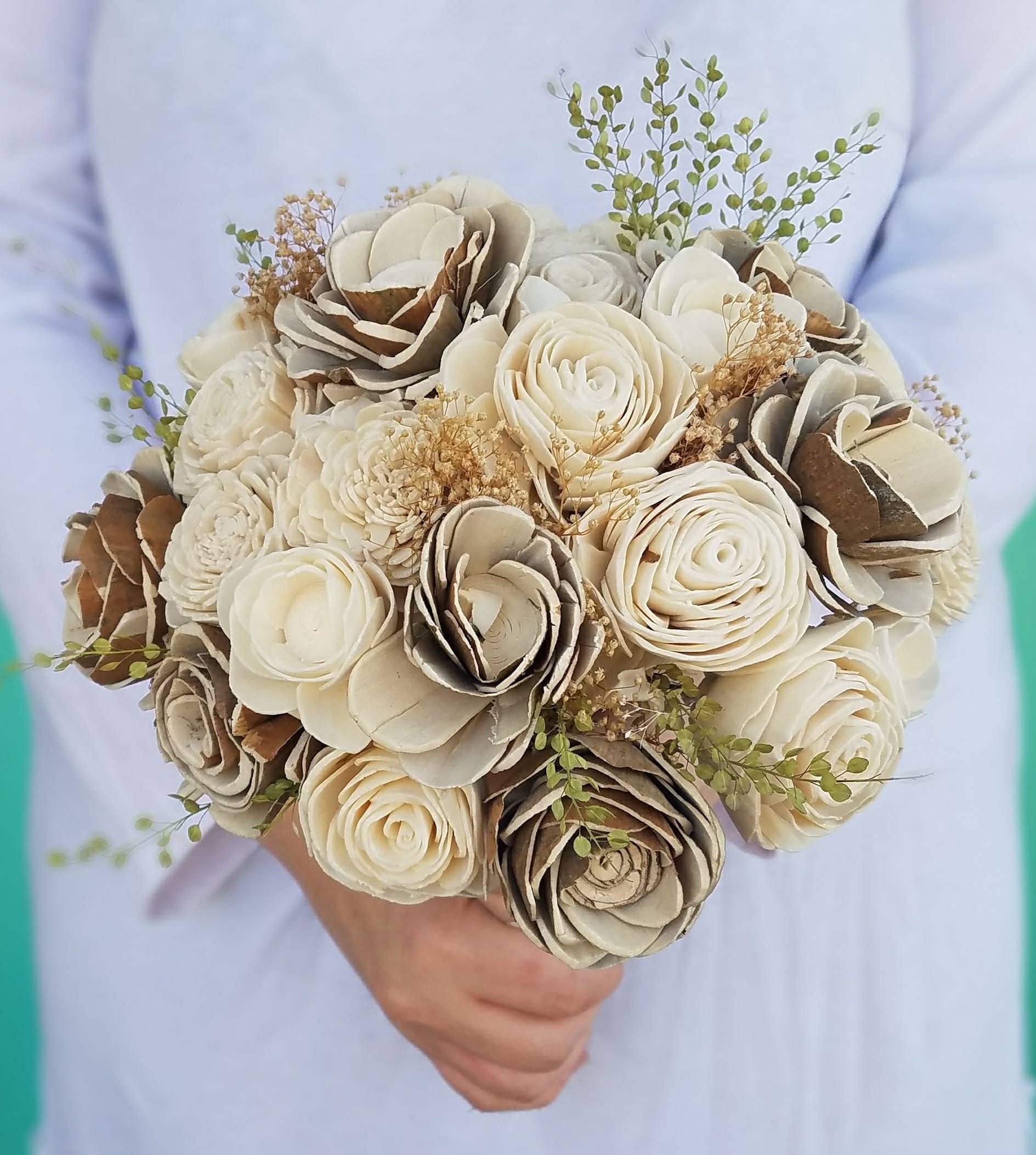 【w.o.d.】 F.L.O.W.E.R.S. Sola Wood Flowers, Bark Flowers, Wood Bouquet, Wedding Bouquet