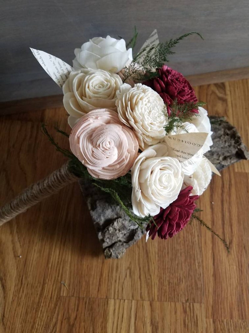 Wood Flower Bouquet Sola Flower Wooden Flowers Wedding Etsy