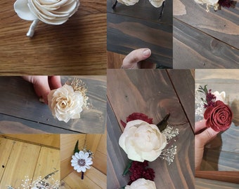 Custom matching boutonniere