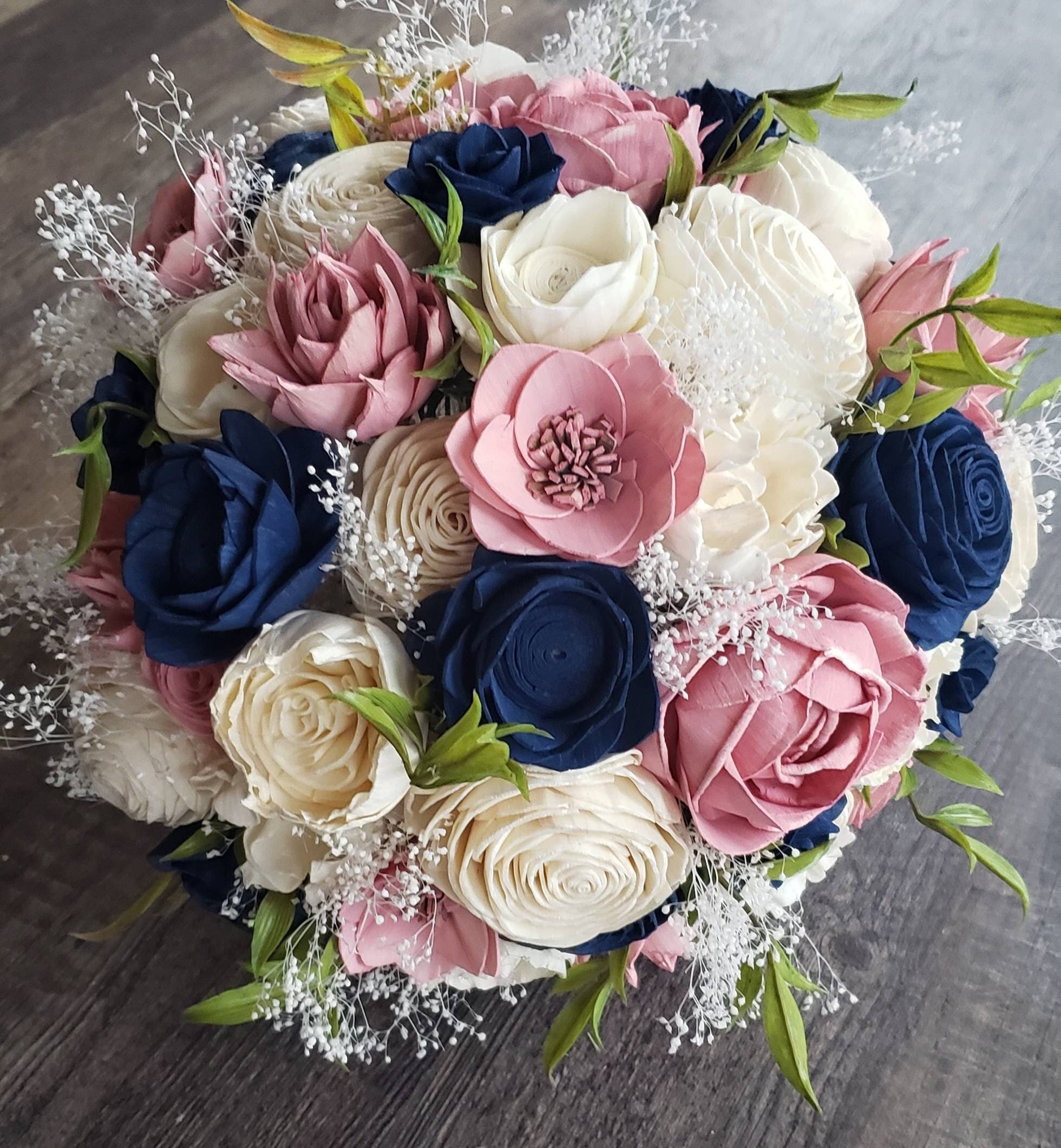Navy And Dusty Pink Bouquet