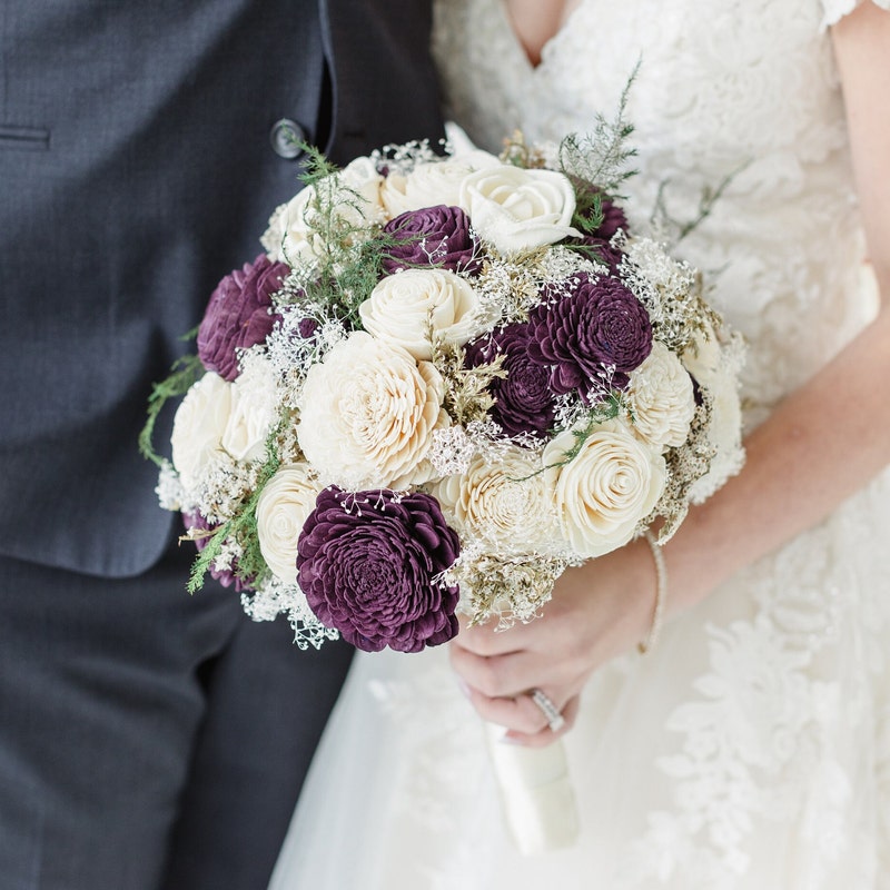 Purple Bride Bouquet - Etsy