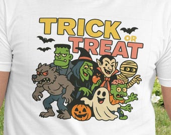 Retro Halloween Monster T-Shirt: Spooky Cartoon Tee