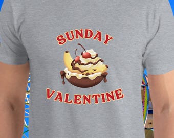 Banana Split Valentine Tee Sundae Dessert Love Shirt Cute Ice Cream Date Night Graphic Sweet Treat Pun Shirt Retro Food Lover Gift