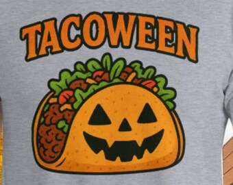 おもしろタコウィーンシャツ：不気味なジャック・オー・ランタンのタコスTシャツ、メキシカンハロウィンシャツ