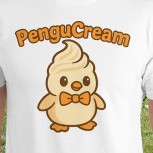 Cute Ice Cream Penguin Shirt – Kawaii Dessert Animal T-Shirt Funny Food Mascot Tee PenguCream Cartoon Character Graphic Tee Sweet Treat Top