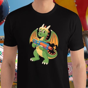 Niedliches Dungeon Dragon Shirt | Lustiges Fantasy Dragon Guardian Soldat Tee | Magischer Drache Boss Grafik Gamer Nerd Wyvern Shirt Drachen-Queste Shirt