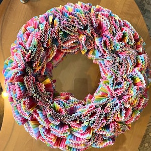 Rainbow Pride Wreath | Handmade Colorful Pride Décor | LGBTQ+ Celebration Wreath | Made to Order