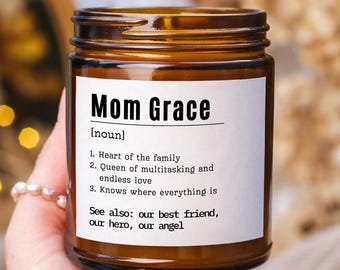 Personalized Gifts for Mom Custom Name Candle Message For Her