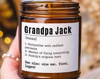 Personalized Grandpa Gift Definition Candle, Custom Soy Candle Gift For Him, Funny Gift For Grandpa, Handmade Scented Jar Candle