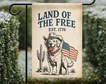 Golden Retriever 4th of July Home Decor, Patriotic Dog Lover Gift, Garden Flag, Patriotic Woven Throw Blanket