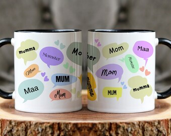 Mom Coffee Mug Gift For Mother's Day, Mama Mum Multilingual Mug, Funny Momster Cup, Gift For Mom, New Mom Present Idea