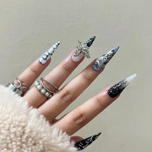 Scorpio Zodiac Press On Nails: Hand-Painted Astrology False Nails