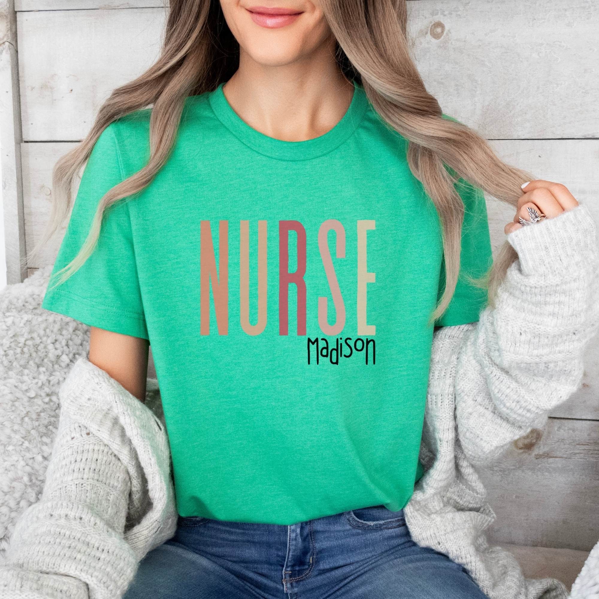 Custom Nurse T-shirt, Personalized Name Nurse Shirt