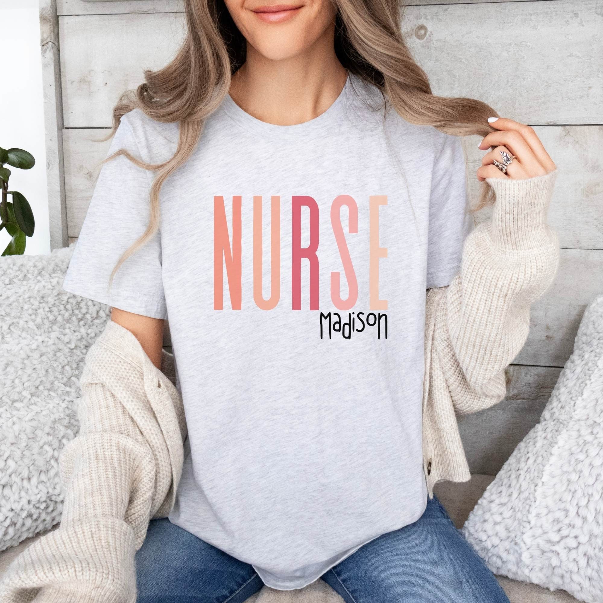 Custom Nurse T-shirt, Personalized Name Nurse Shirt