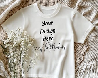 12x White Vintage Bella Canvas 3001 Flat Lay Mockup, Bella Canvas T-shirt Mockup, Vintage White Flat Lay Bella Canvas 3001 Tshirt Mockup