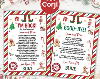 Editable Elf Arrival Letter Return Letter Christmas Elf Letter From Your Elf Christmas Elf I'm Back Elf Welcome Printable Template A59