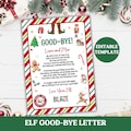 Editable Elf Good-Bye Letter, Christmas Elf Farewell Note, Departure Poem For Kids,  Bye Shelf Letter Personalized Template Download  A61