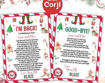Editable Elf Arrival Letter Return Letter Christmas Elf Letter From Your Elf Christmas Elf I'm Back Elf Welcome Printable Template A58