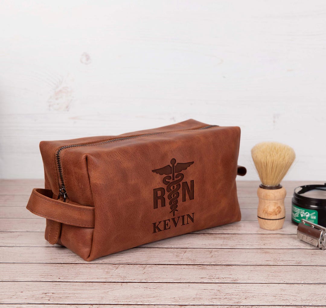 Personalized Leather Dopp Kit – Custom Medical Staff Gift - Etsy